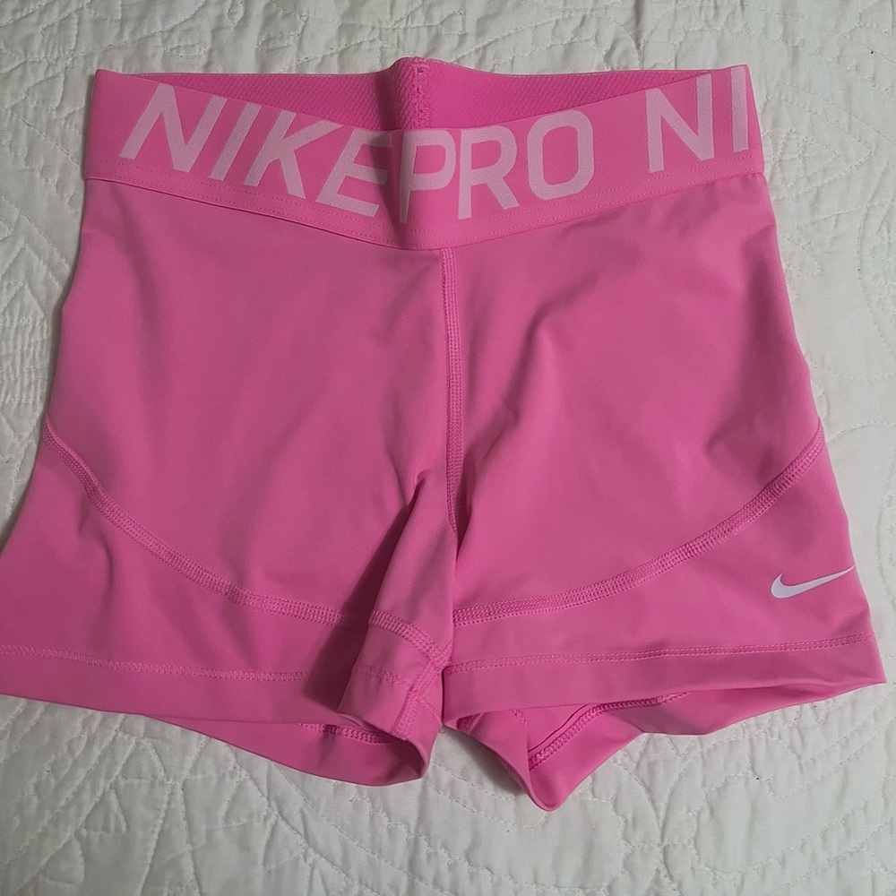 Hot pink Nike pro shorts
